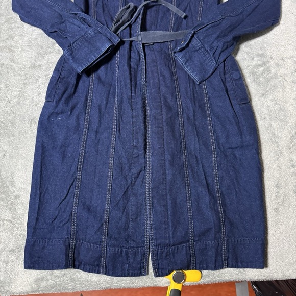 G Star Raw Womens Wrap Dress Longsleeve Blue Denim Size Small City Designer Boho - Picture 2 of 15
